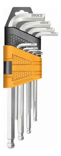 SET DE 9 LLAVES ALLEN INGCO HHK12092 DE 1,5–10 MM CON PUNTA DE BOLA