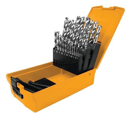 Set Brocas Hss M2 Ingco Industrial, 25 Pcs 1-13 Mm Ingco