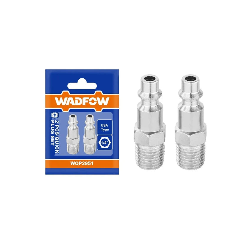 SET CONECTOR RAPIDO NEUMATICO TIPO USA MACHO 2 PIEZAS 1/4" WADFOW WQP2951