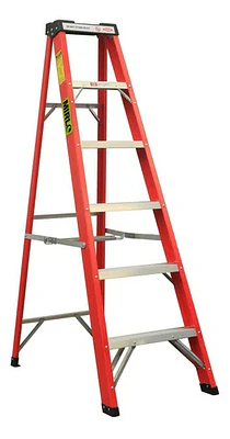 Escalera De Tijera Mirlo Fibra De Vidrio 6 Peldaños Fg05