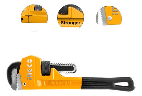 LLAVE PARA TUBOS AJUSTABLE INGCO INDUSTRIAL HPW0808 DE 8″ / 200 MM