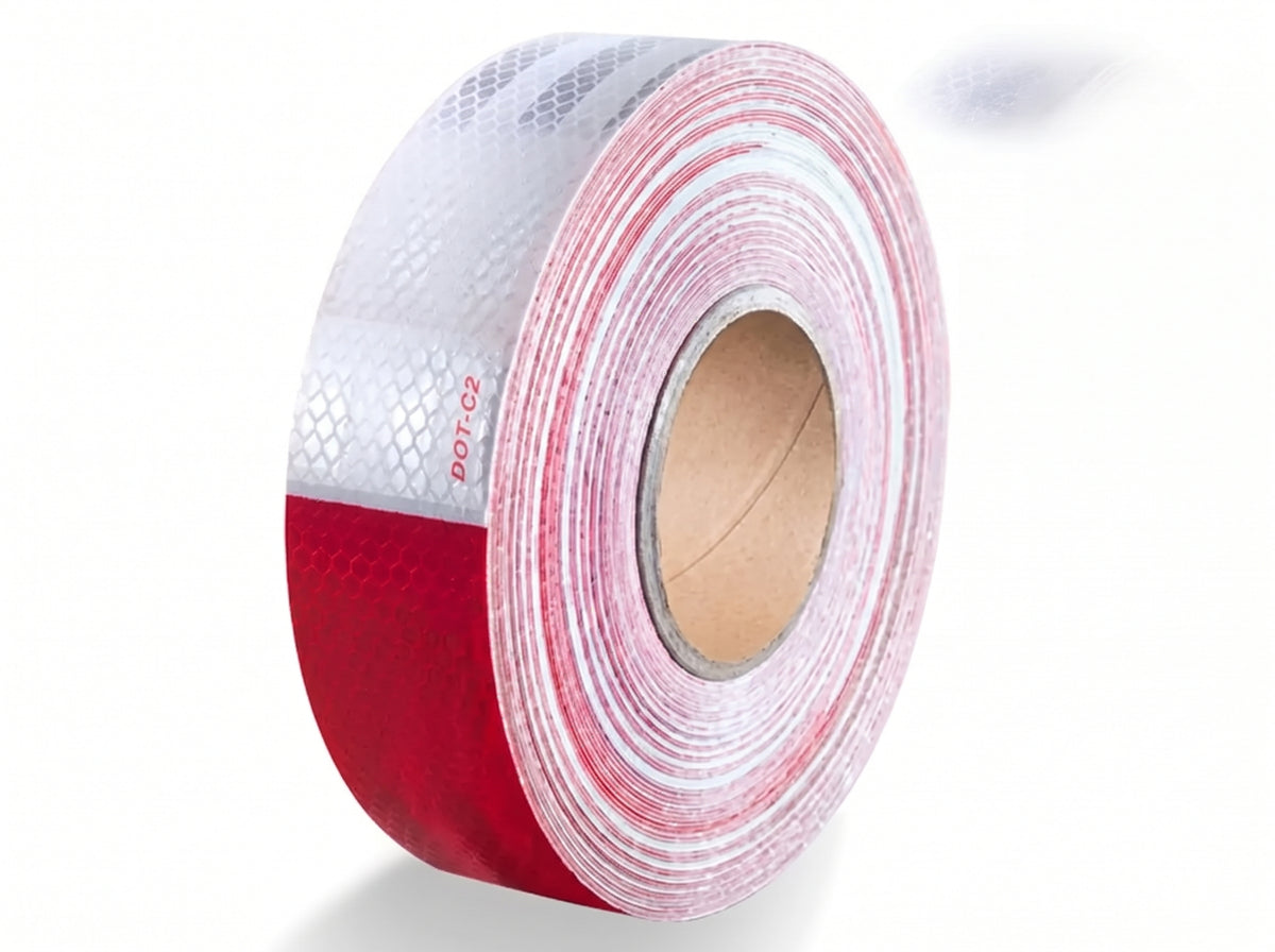 CINTA REFLEC ROJA/BLANCA 50MMX45,72M
