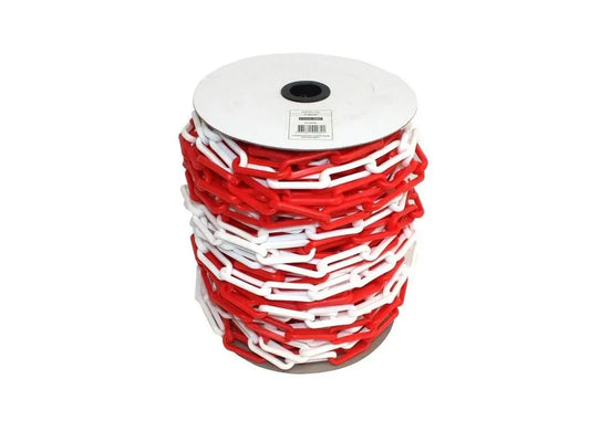 CADENA PLASTICA ROJO/BLANCA 50 MT